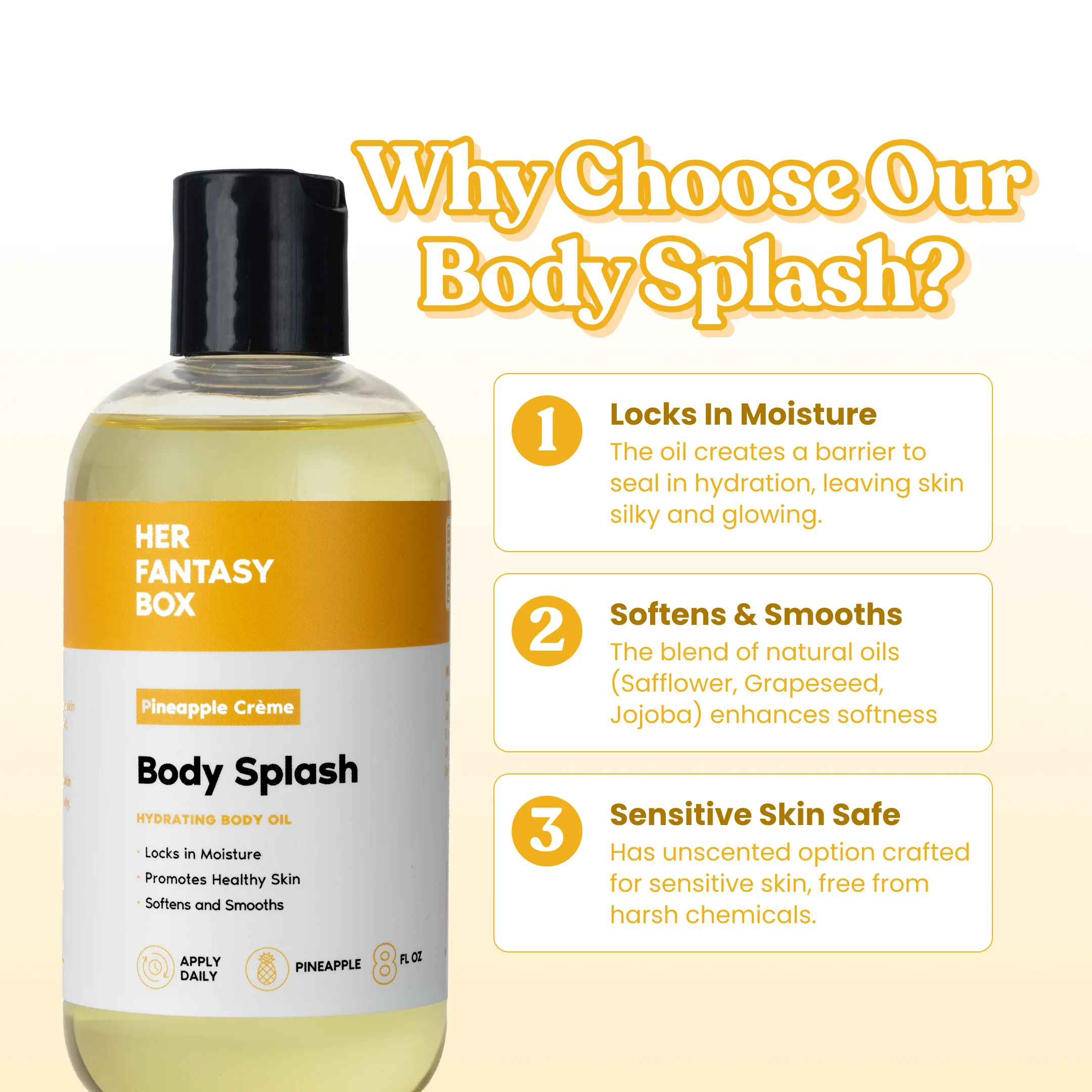 Body Splash - Skin Smoothing Body Oil  (Pineapple Creme) - Image 6